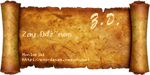 Zay Dénes névjegykártya