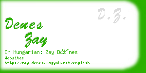 denes zay business card